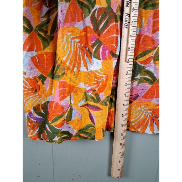 C&C California Linen Top Womens‎ 3X Bright Floral Tunic Lagenlook Resort Cruise - Picture 4 of 9